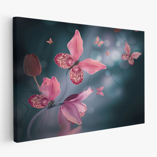 Canvas Print - Flowers Butterflies