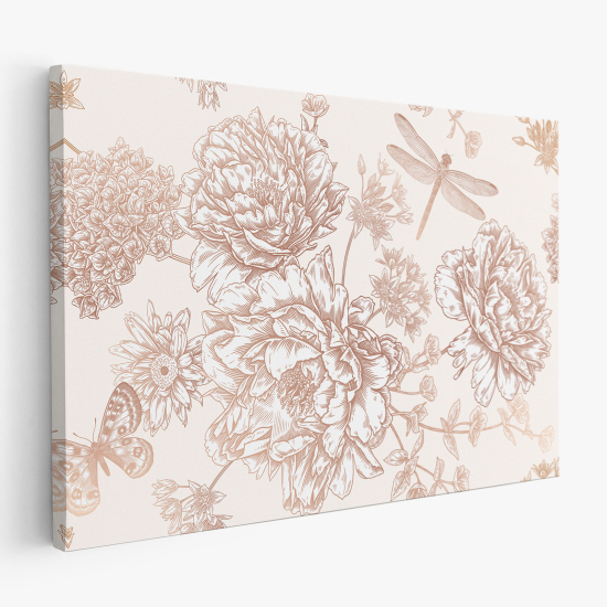 Canvas Print - Flowers Butterflies