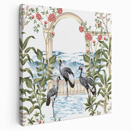 Canvas Print - Flowery ostrich arch