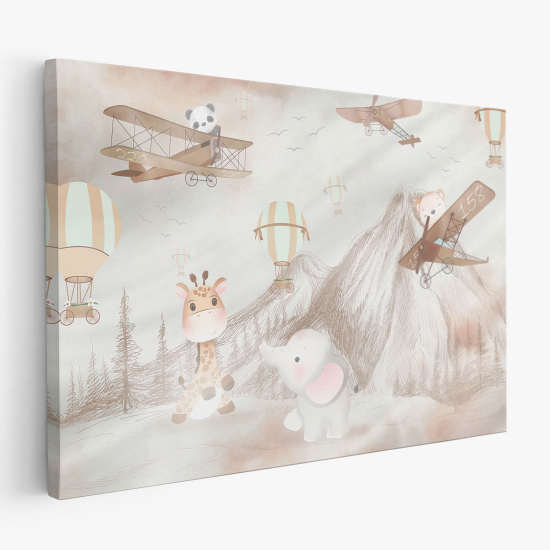 Canvas Print for Kids - Airplanes Animals