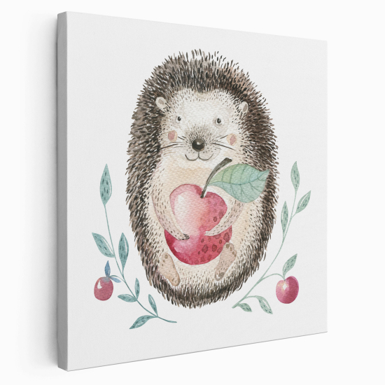 Canvas Print for Kids - Apple Hedgehog