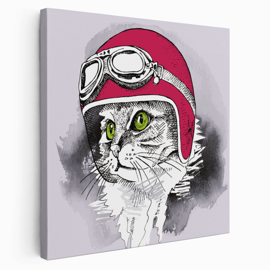 Canvas Print for Kids - Aviator cat