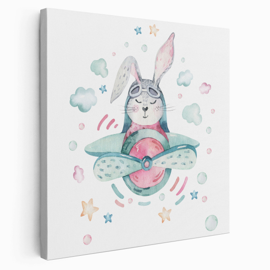 Canvas Print for Kids - Aviator Rabbit