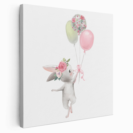 Canvas Print for Kids - Balloon Rabbit