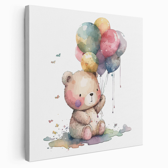 Canvas Print for Kids - Bear Balloons