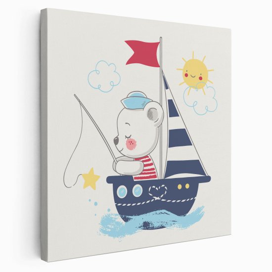 Canvas Print for Kids - Bear Boat