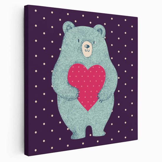 Canvas Print for Kids - Bear heart