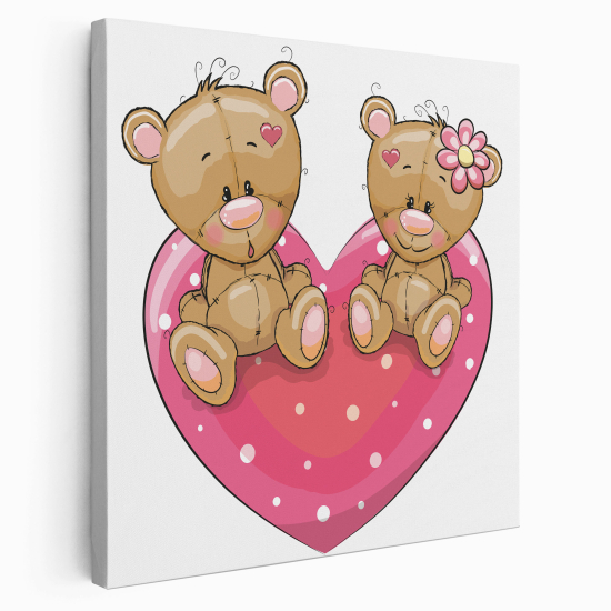 Canvas Print for Kids - Bear hearts