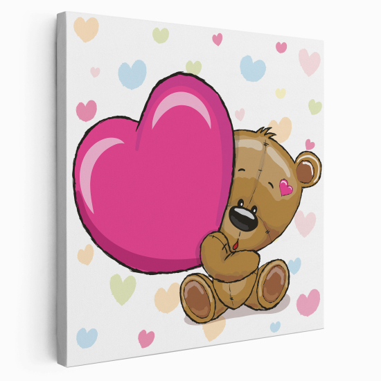 Canvas Print for Kids - Bear hearts