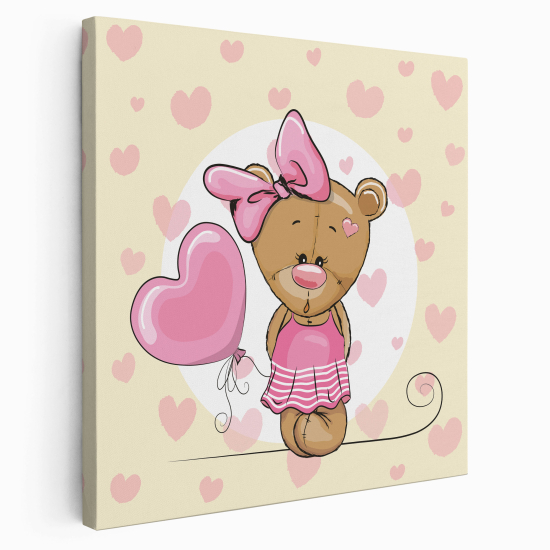 Canvas Print for Kids - Bear hearts