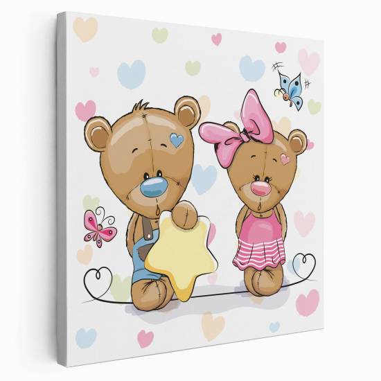 Canvas Print for Kids - Bear hearts