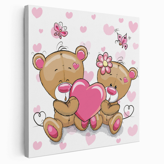 Canvas Print for Kids - Bear hearts