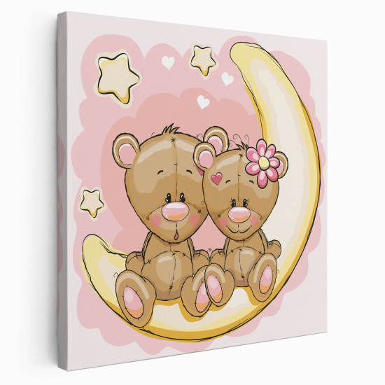 Canvas Print for Kids - Bears on the Moon