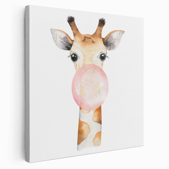 Canvas Print for Kids - Bubble giraffe