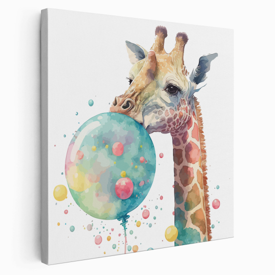 Canvas Print for Kids - Bubble giraffe