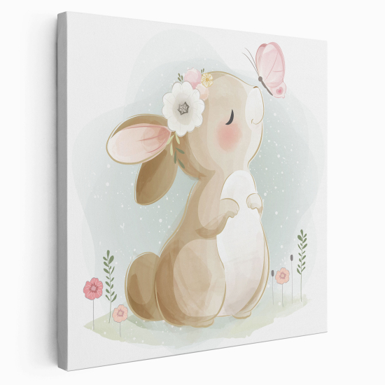 Canvas Print for Kids - Butterfly Rabbit