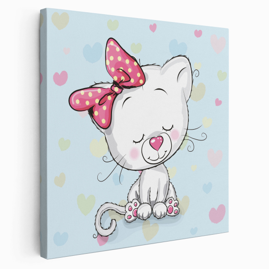 Canvas Print for Kids - Cat hearts