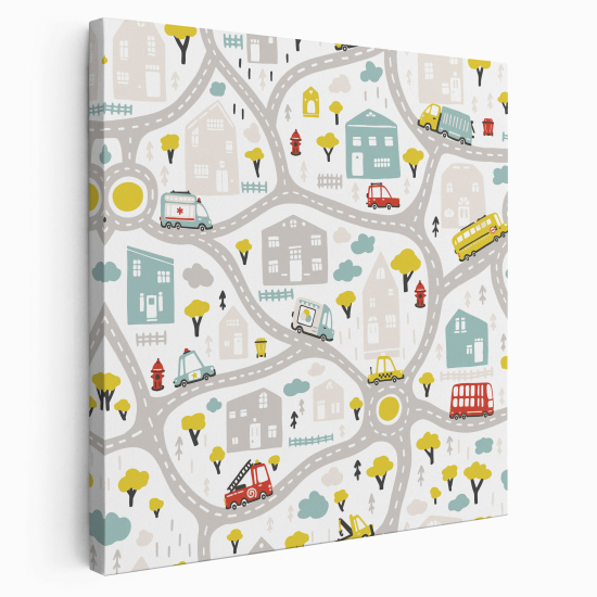 Canvas Print for Kids - City map