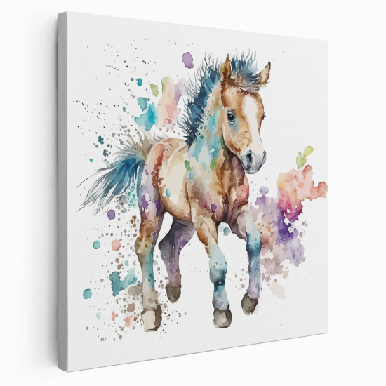 Canvas Print for Kids - Colored horse