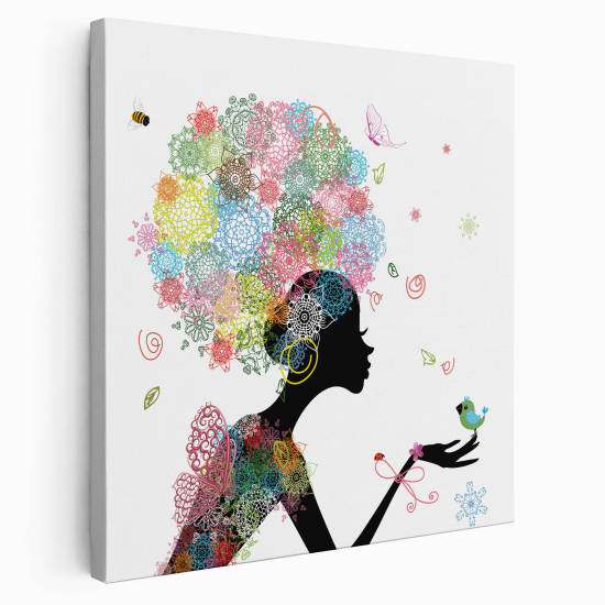 Canvas Print for Kids - Colorful butterfly fairy