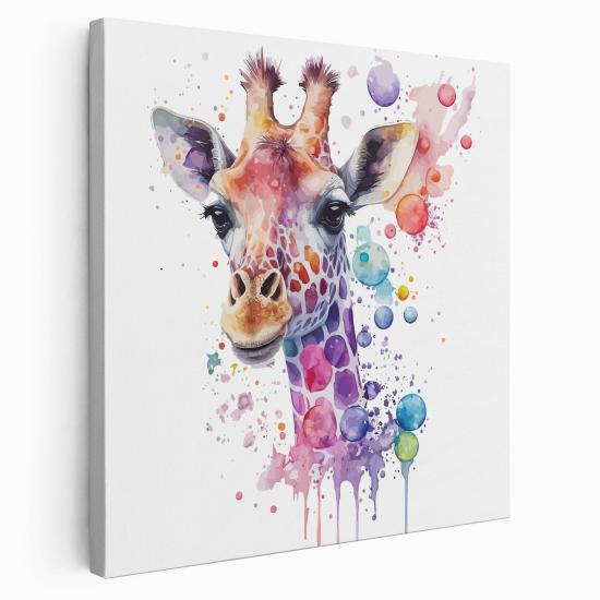 Canvas Print for Kids - Colorful giraffe