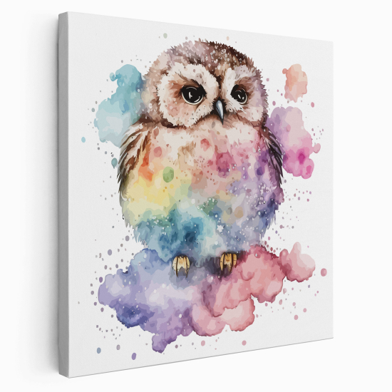 Canvas Print for Kids - Colorful owl