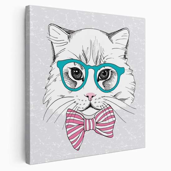 Canvas Print for Kids - Elegant spectacled cat