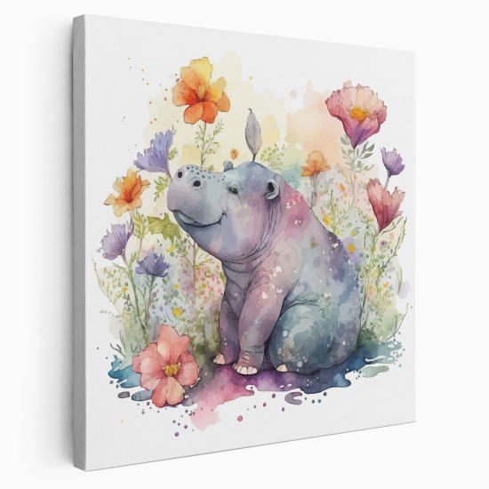 Canvas Print for Kids - Hippopotamus