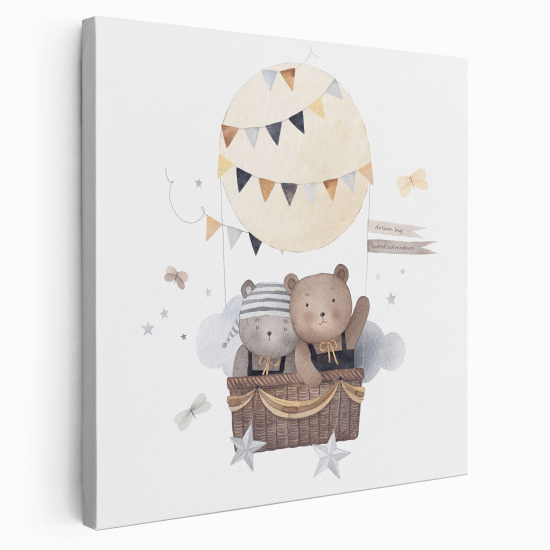 Canvas Print for Kids - Hot Air Balloon Bears