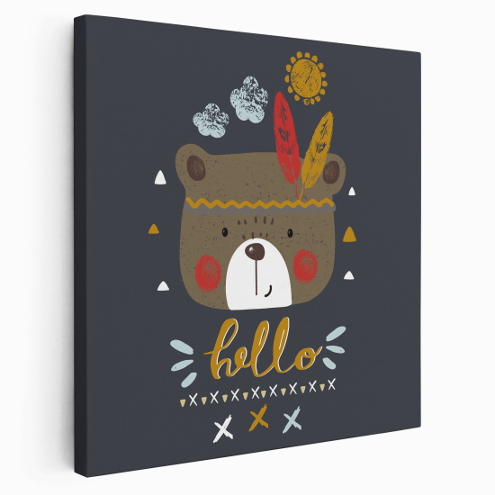 Canvas Print for Kids - Indian Bear Hello