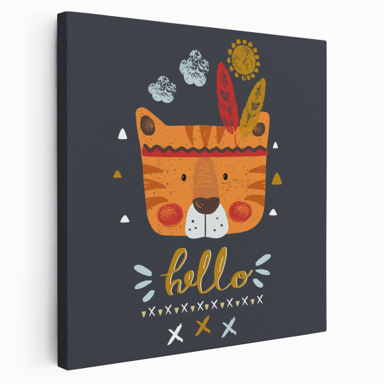 Canvas Print for Kids - Indian Tiger Hello