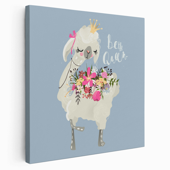 Canvas Print for Kids - Lama Be The Queen