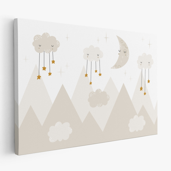 Canvas Print for Kids - Moon mountains