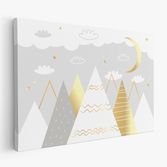 Canvas Print for Kids - Moon mountains