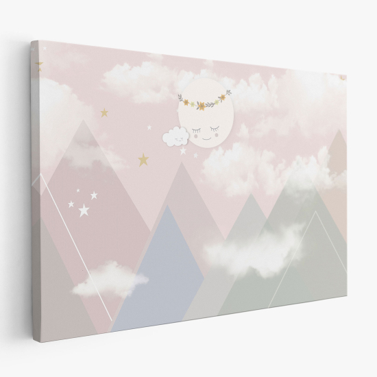 Canvas Print for Kids - Moon mountains