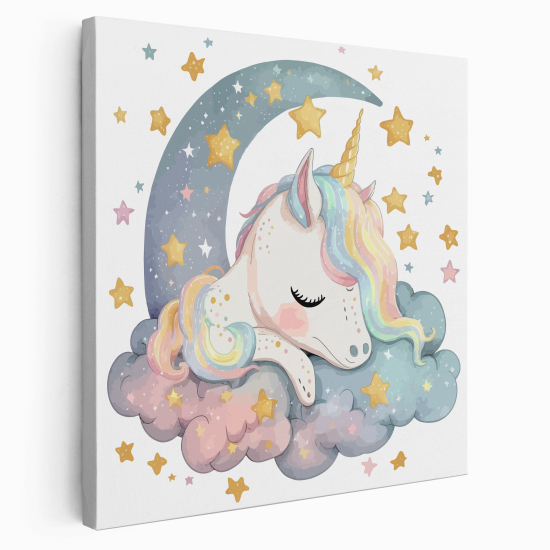 Canvas Print for Kids - Moon Unicorn