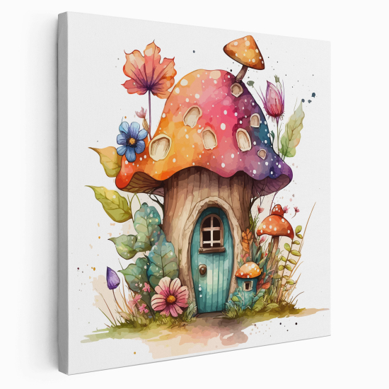 Canvas Print for Kids - Mushroom House