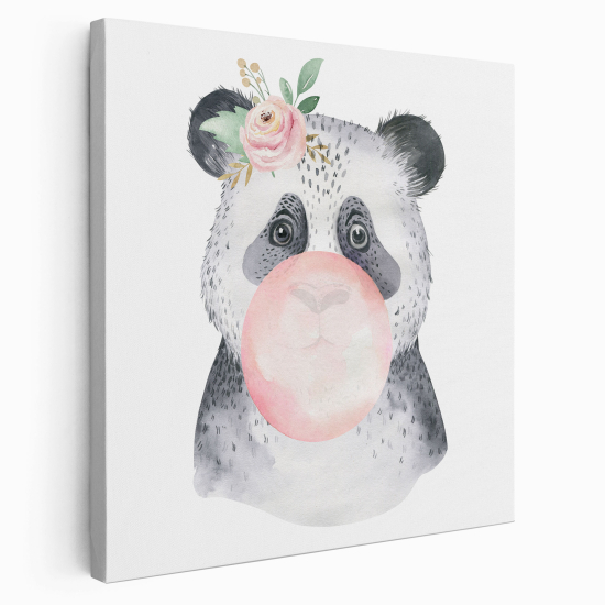 Canvas Print for Kids - Panda bubble