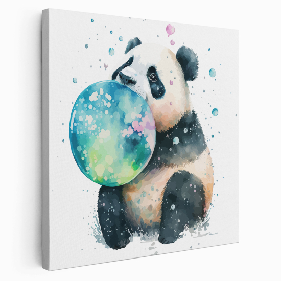 Canvas Print for Kids - Panda bubble