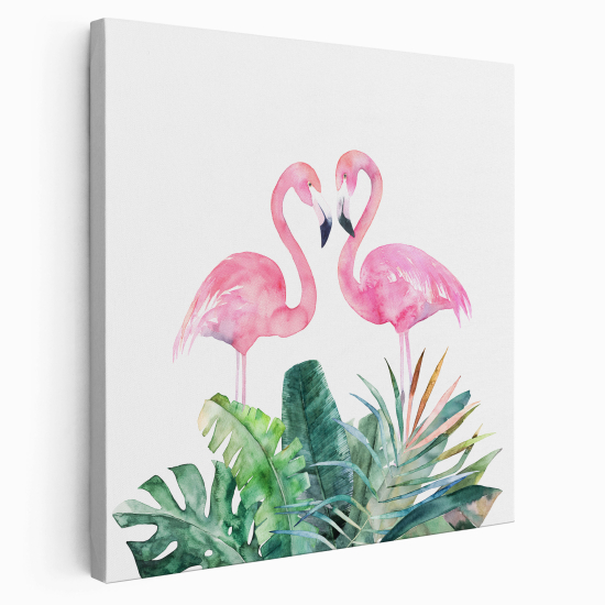 Canvas Print for Kids - Pink flamingos