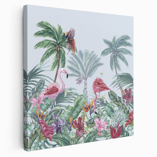 Canvas Print for Kids - Pink flamingos