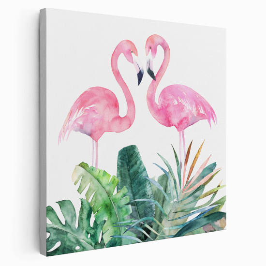 Canvas Print for Kids - Pink flamingos