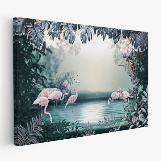 Canvas Print for Kids - Pink Flamingos