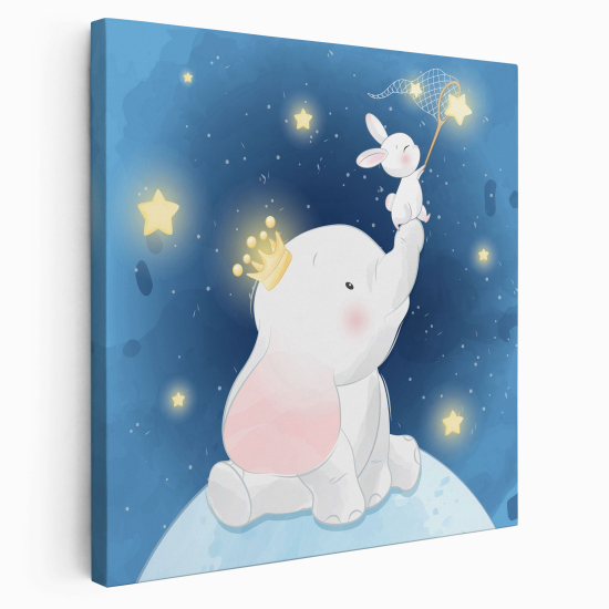 Canvas Print for Kids - Rabbit Elephant