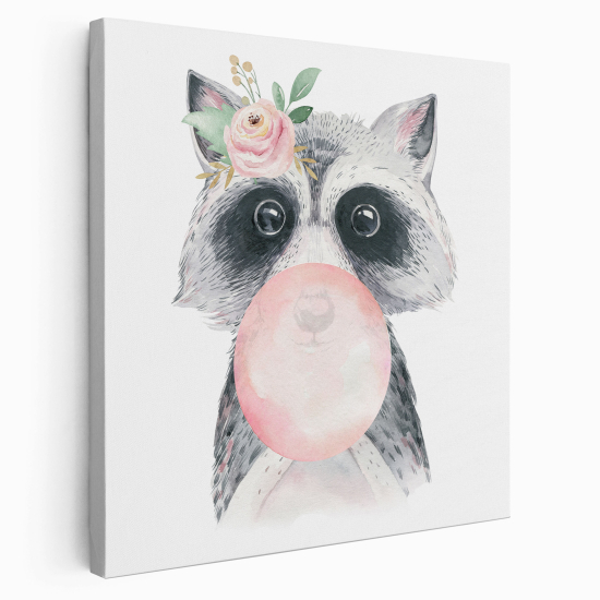 Canvas Print for Kids - Raccoon bubble