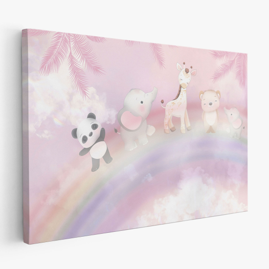 Canvas Print for Kids - Rainbow Animals