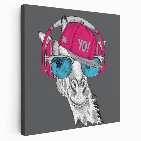 Canvas Print for Kids - Rapper Giraffe