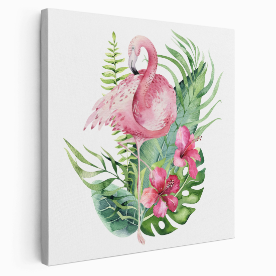 Canvas Print for Kids - Tropical Pink Flamingo