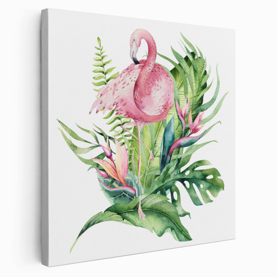 Canvas Print for Kids - Tropical Pink Flamingo