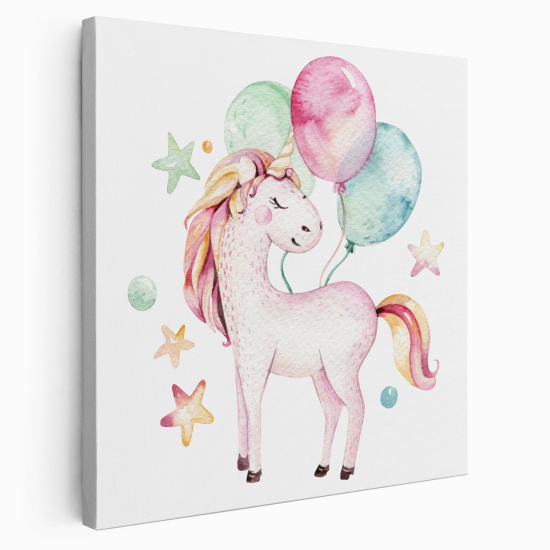 Canvas Print for Kids - Unicorn Balloons